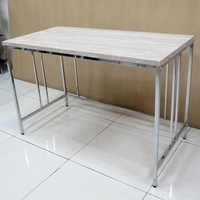 Bureau d'ordinateur Cubicubi élégant et durable pour usage scolaire, finition grain de pierre calcaire, placage PVC chromé, structure en tube métallique, 120x60x79cm TB-373