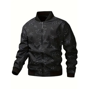 <b>Mens</b> Casual <b>Thin</b> Bomber <b>Jacket</b> High Quality Winter Warm Windproof Street Style Fashionable Outerwear Breathable Unisex High - Product Image 1