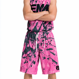 100% <b>Polyester</b> Sublimation Basketball <b>Shorts</b> Men Drawstring Waist Full Sublimation Basketball <b>Shorts</b> Men's - Product Image 4