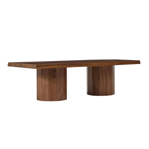 Mesa de Centro Contemporánea de Madera de Teca Sólida con Patas Cilíndricas Gruesas, Mesa Rectangular de Madera para Sala de Estar, Muebles de Lujo - Product Image 3