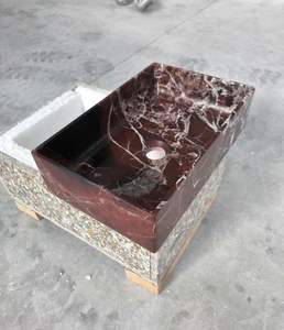 Lavabo de Baño de Mármol Rosso Levanto de Diseño - Product Image 3