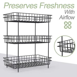 Étagère à épices en métal à trois niveaux, support de rangement pour la cuisine, design minimaliste, organisateur empilable avec finition peinture laquée - Product Image 3