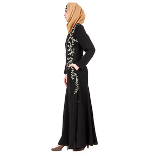 Nouvelle Abaya décontractée style lb 2026 pour femmes musulmanes du Moyen-Orient, robe unie simple en polyester, vêtement islamique - Product Image 3