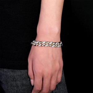 Wholesale Custom Trendy Cuban Link Bracelet Ice Link Chain Hip Hop <b>Men</b> Moissanite Diamond Bracelet for Wedding Party Gift - Product Image 1