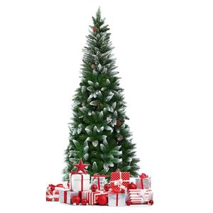 Albero di Natale Artificiale Floccato di Alta Qualità, 1,5 Metri, con Pigne, Pre-Illuminato, Grande, Realistico, Personalizzabile per Esterni - Product Image 3