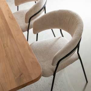 Chaise ronde Vandana Lyra Vista en tissu écru (lot de 2) - Product Image 4