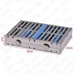 Caja de esterilización dental para instrumentos, estéril, para 4 piezas, desmontable, de acero inoxidable, para autoclave - Product Image 5