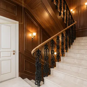 Premium Iron Brass Handrail System Modern Metal Stair <b>Railing</b> Spindles Home Staircase Renovation Hardware WALIA <b>STEEL</b> CRAFT - Product Image 4