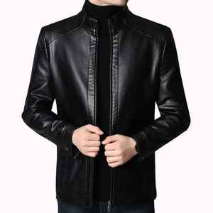 2026 Premium <b>Men</b> <b>Leather</b> <b>Jacket</b> with Canvas Fabric Waterproof & Windproof High Street Style Winter Casual Wear - Product Image 5
