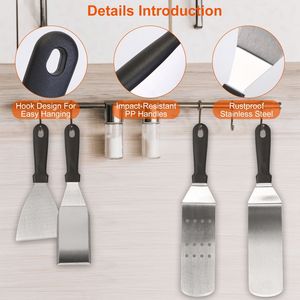 Juego de 7 Utensilios de Acero Inoxidable para Asar a la Parrilla, Kit de Espátulas para Barbacoa al Aire Libre - Product Image 3