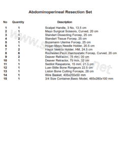 Juego de Instrumentos Quirúrgicos de Acero Inoxidable Surtechs Clase I para Resección Abdominal y Perineal, Certificado CE ISO13485 1 - Product Image 6