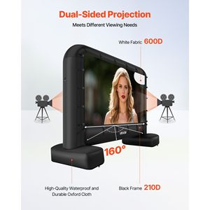 Pantalla de Proyección Inflable Lavable de 14 pies y 600D, Fácil de Instalar, Portátil, con Relación de Aspecto 16:9 y Bolsa de Almacenamiento - Product Image 4