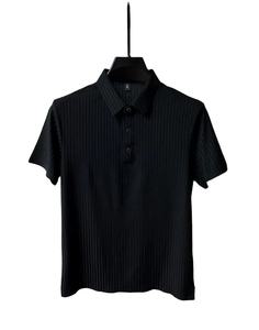 2024 verano POLO camisa cuello a rayas hombres deportes Polo camisa Top malla transpirable manga corta Camiseta Color sólido - Product Image 1