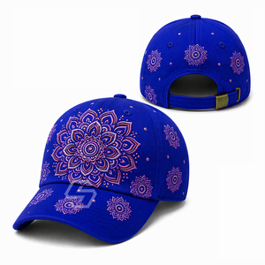 Casquette de baseball brodée personnalisée OEM en gros, unisexe, réglable avec boucle métallique, 6 panneaux, en coton, motif floral, pour printemps et été - Product Image 5