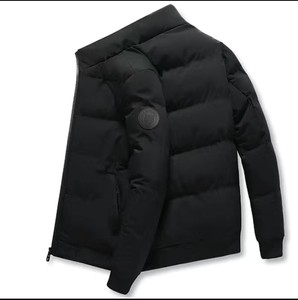 Veste polaire unisexe noire à col montant, fermeture éclair, imperméable, coupe-vent, tenue d'hiver formelle, coupe classique, badge sur la manche gauche - Product Image 1