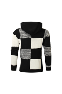 Pull à capuche en tricot uni pour homme, très vendu, en coton 100% doux et légèrement extensible, à manches longues, style décontracté streetwear - Product Image 3