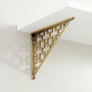 Support d'étagère en laiton de luxe, support mural d'angle géométrique triangulaire moderne pour la décoration intérieure de la maison, de l'hôtel et du bureau - Product Image 2