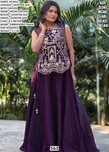 Lehenga Choli Rajwadi traditionnel pour femme, en soie Bhandhani, longueur ras du sol, protection solaire, séchage rapide, pour mariage, fête, Diwali - Product Image 6