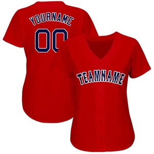 Maillot de football personnalisé rouge, marine et blanc, respirant, en polyester, à manches courtes, séchage rapide, uniforme d'équipe par sublimation - Product Image 5