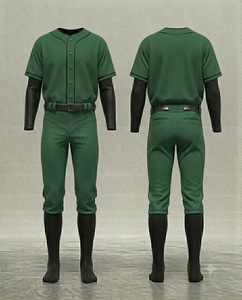 Ensemble uniforme de baseball vert pour homme – Maillot à manches courtes et pantalon en polyester respirant – Tenue d'équipe toutes saisons coupe classique - Product Image 1