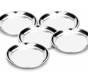 Juego de 6 Platos Base Redondos de Acero Inoxidable Pulido Plateado para Vajilla - Product Image 4
