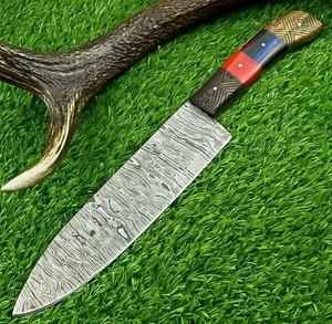 Cuchillo de Chef de Acero Damasco Hecho a Mano de Grado Industrial BA ENTERPRISES, Hoja de 13 Pulgadas con Punta Caída, Mango de Otro Material, Borde Recto, Uso en Exteriores - Product Image 4