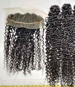 CHEVEUX HUMAINS INDIENS SERRÉS BOUCLES VIERGE REMY MACHINE DOUBLE TRAME avec CUTICULES ALIGNÉES PAQUETS DE TRAMES EN SOIE DOUCE - Product Image 4