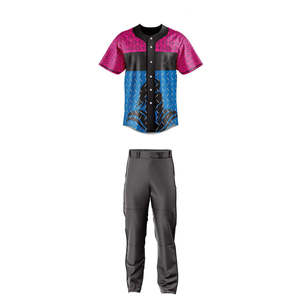 Custom unisex honkbaluniform set korte mouw, speler naam, kleur geblokte sublimatieprint, sneldrogend, 100% polyester, elastisch - Product Image 3