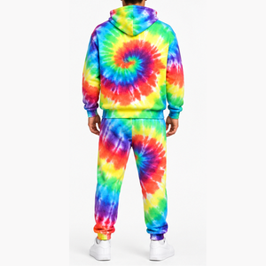 Tie Dye <b>Tracksuit</b> with Full Length Zipper Jacket and Coordinated Pants <b>Modern</b> Street Style Casual Outfit for <b>Men</b> with OEM - Product Image 2