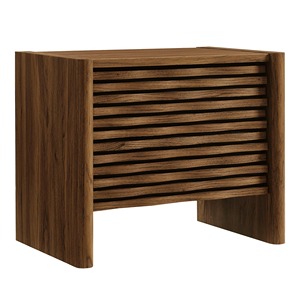 Midcentury Modern MDF Bedside Table with 2 Drawers Durable Handmade Design for Bedroom Use in Home & Hotel - Product Image 2