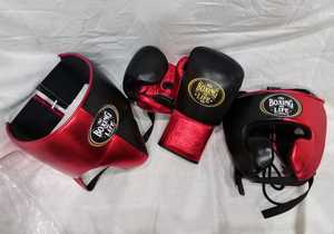 No Boxing No Life Kit de Gants de Boxe MMA en Cuir Véritable à Lacets, Antidérapants, Anti-humidité, avec Protection de la Poitrine et du Visage - Product Image 6