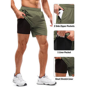 Pantalones cortos de playa para hombre de 160g, 97% poliéster, 3% algodón, tela satinada, impermeables, de secado rápido, de longitud media, informales, para correr. - Product Image 6