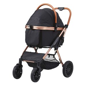 Poussette pour animaux de compagnie à 4 roues avec freins rotatifs, capacité de 66 lb, sac de transport amovible pour chiots - Product Image 5