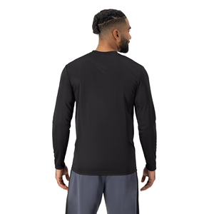 T-shirts de performance pour hommes de qualité supérieure, couleur noire, col rond, tricotés, couleur unie, manches longues, personnalisés, en provenance du Bangladesh. - Product Image 2