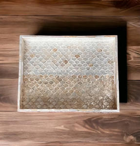 Meilleure qualité nacre plateau décor maison plateau de service forme carrée plateau décoratif - Product Image 5