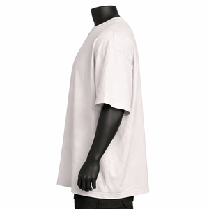 100% <b>White</b> Cotton Printed <b>Heavyweight</b> Knitted Breathable Anti-Wrinkle Streetwear Short Sleeve Crew Neck Plain Daily Wear <b>T</b>-<b>Shirt</b> - Product Image 2