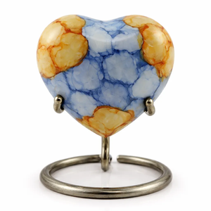 Urne funéraire en forme de cœur bleu avec motif de patte pour cendres de chien, souvenir commémoratif, urne pour cendres d'animaux de compagnie - Product Image 3