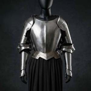 Steel Armor Set Medieval Warrior <b>Queen</b> Style Full Body Protection Black Skirt Included - Product Image 1
