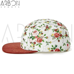 Casquettes à 5 panneaux à sangle arrière, imprimé floral, entièrement personnalisables, service OEM ODM, pour hommes et femmes, idéales pour l'été – Nouveauté très demandée - Product Image 3