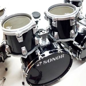 Batterie de percussions miniature double basse avec sonorisation noire 1/6 - Product Image 2