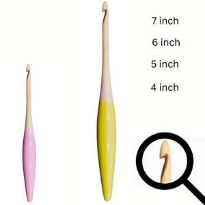 Ensemble crochet ergonomique personnalisé haute qualité 5mm fil de bois aiguilles à tricoter avec bol élégant usage domestique boîte emballée cadeau - Product Image 1