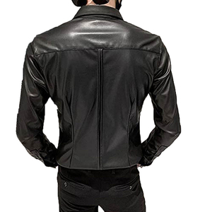 Chemise en cuir pour homme, douce, de haute qualité, à manches longues, chemise en cuir pour homme, chemise en cuir légère de créateur pour homme - Product Image 2