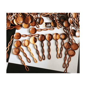 Lot de cuillères de cuisine vintage en bambou, finition miroir, 10 ml, durables, résistantes à la chaleur, ustensiles de cuisine à long manche pour service en gros - Product Image 5