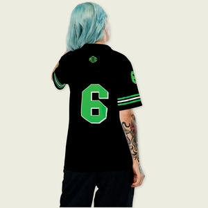 Camiseta de fútbol americano de malla oversize de moda al por mayor, con estampado de número personalizado, ropa urbana y de equipo, fabricante OEM, top para mujer - Product Image 5