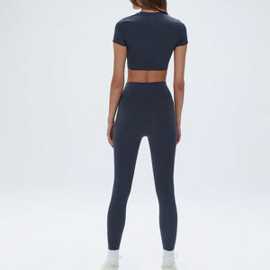 Women's Solid Fitness Bra <b>Leggings</b> Yoga Set 2-Piece Elastic Waist Custom printing Logo OEM Service - Product Image 6