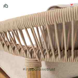 Modern All-Weather Durable Handwoven Teak Wood Comfortable <b>Dining</b> Chair for Outdoor Use Hotels Restaurants Living Room Courtyard - Product Image 5