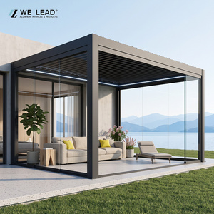 Pérgola Moderna de Aluminio con Recubrimiento en Polvo, Estructura Rectangular para Jardín Exterior, Resistente a la Intemperie, en Negro, Plata y Blanco - Product Image 2