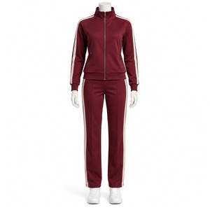 Conjunto Deportivo para Mujer, de Manga Larga, con Capucha y Cordón Ajustable, Pantalones Casuales, Transpirable, de Poliéster y Algodón, Corte Regular, para Invierno - Product Image 3