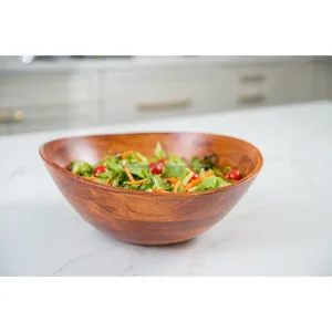 Plato ovalado de madera hecho a mano con diseño rústico moderno, cuenco personalizado para verduras, comedor y mesa de fiesta - Product Image 3