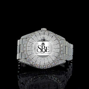 Reloj de Lujo para Hombre con Diamantes de Moissanita y Cristal de Acero Inoxidable, Estilo Celebridad, Alta Calidad, Ideal para Fiestas y Bodas, Venta al Por Mayor - Product Image 1
